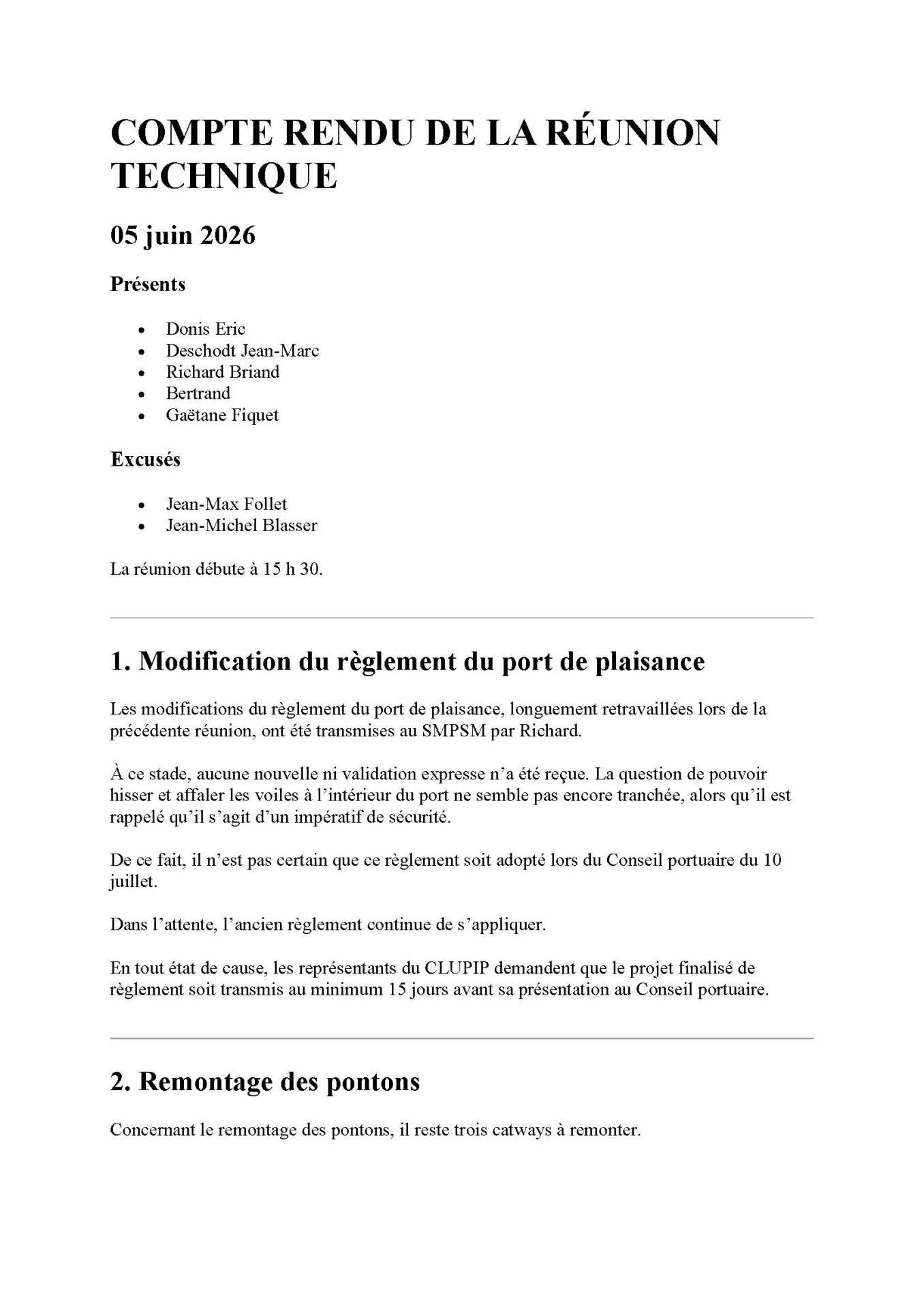 Compte rendu de la reunion technique05 06 26 page 1